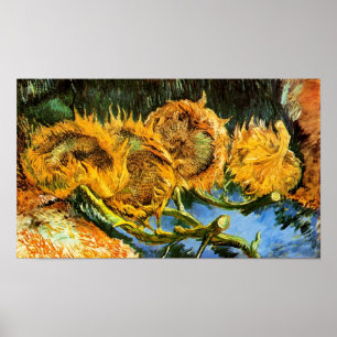 Pôster Vincent Van Gogh - Quatro Girassóis Cortados Arte