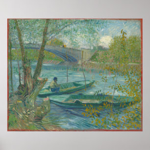 Poster Vincent van Gogh, que pescam na Primavera, Pont de