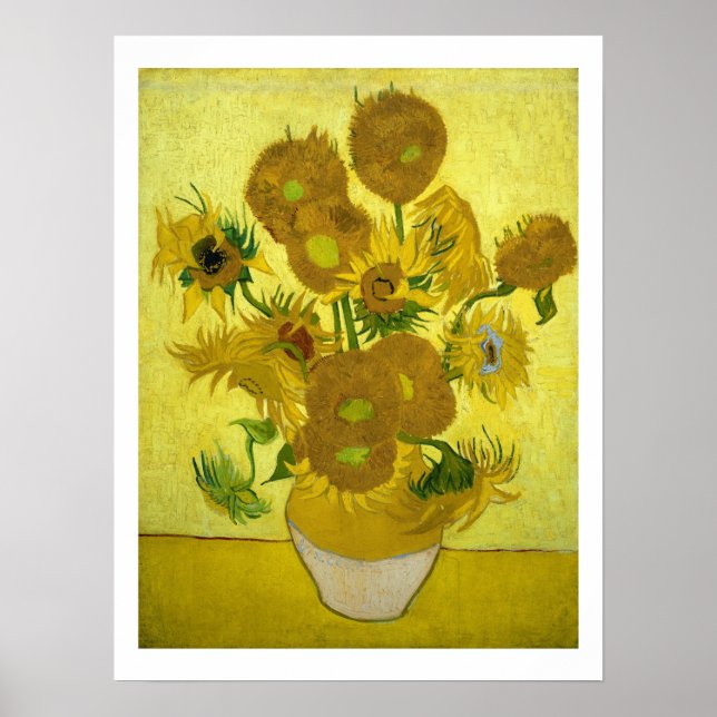 Poster Vincent Van Gogh Quinze Girassóis Num Posto Vase (Frente)