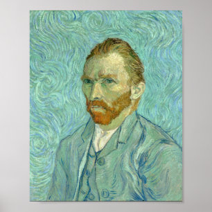 Poster Vincent Van Gogh - Retrato Azul - Fundo Azul