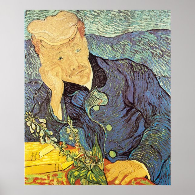 Pôster Vincent van Gogh - Retrato do Dr. Gachet (Frente)
