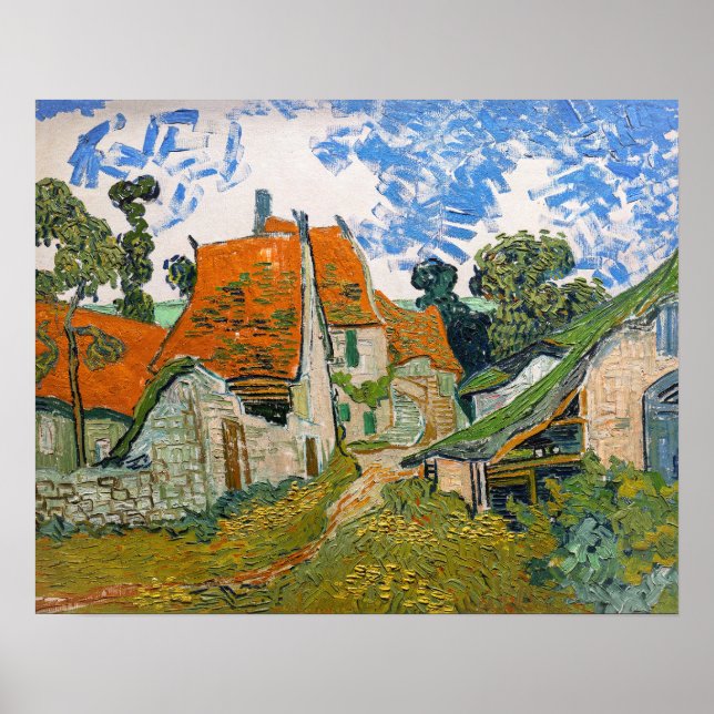 Poster Vincent van Gogh - Rua em Auvers-sur-Oise (Frente)