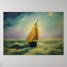 Vincent Van Gogh Sailor Boat no Oceano
