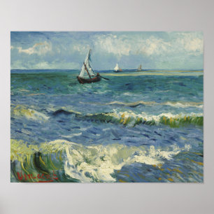 Pôster Vincent van Gogh - Seascape perto de Les Saintes