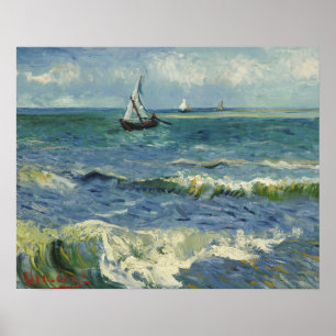 Pôster Vincent van Gogh - Seascape perto de Les Saintes