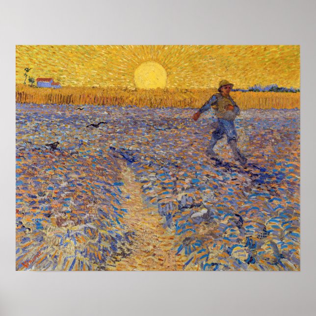 Poster Vincent van Gogh - Sower with Setting Sun (Frente)
