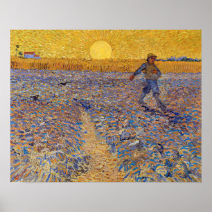 Poster Vincent van Gogh - Sower with Setting Sun