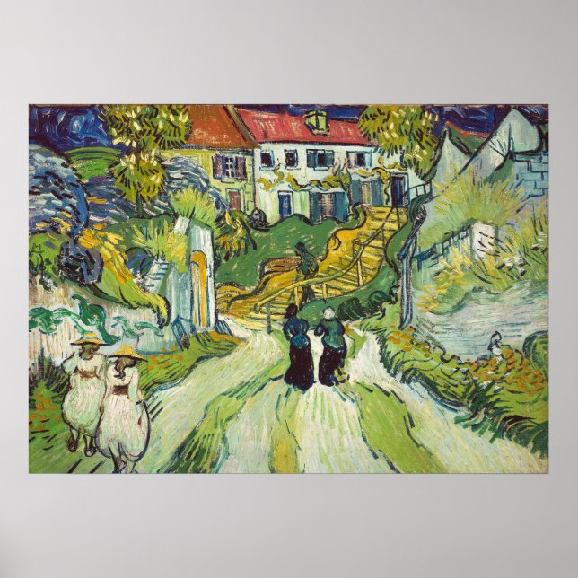 Poster Vincent van Gogh Stairway em Auvers (Frente)