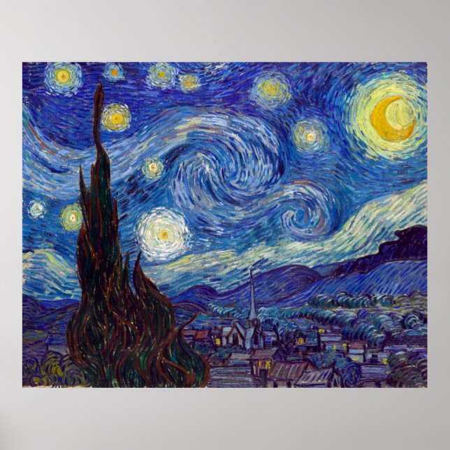 Pôster VINCENT VAN GOGH - Starry night 1889 (Frente)