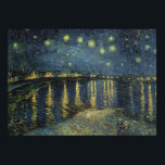 Pôster Vincent van Gogh | Starry Night Over the Rhone<br><div class="desc">A Noite Estrelada,  1888 | por Vincent van Gogh | Art Location: Musee d'Orsay,  Paris,  França | Artista neerlandês | Número de recolha de imagens: XIR60960</div>