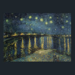 Pôster Vincent van Gogh | Starry Night Over the Rhone<br><div class="desc">A Noite Estrelada,  1888 | por Vincent van Gogh | Art Location: Musee d'Orsay,  Paris,  França | Artista neerlandês | Número de recolha de imagens: XIR60960</div>