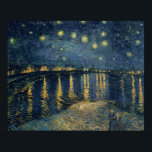 Pôster Vincent van Gogh | Starry Night Over the Rhone<br><div class="desc">Número da Coleção de Imagens: XIR60960 The Starry Night,  1888 (óleo na canvas). Gogh,  óleo Vincent van (1853-1890) na canvas. Musee d'Orsay,  Paris,  France Giraudon. 1888</div>