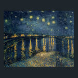 Pôster Vincent van Gogh | Starry Night Over the Rhone<br><div class="desc">Número da Coleção de Imagens: XIR60960 The Starry Night,  1888 (óleo na canvas). Gogh,  óleo Vincent van (1853-1890) na canvas. Musee d'Orsay,  Paris,  France Giraudon. 1888</div>