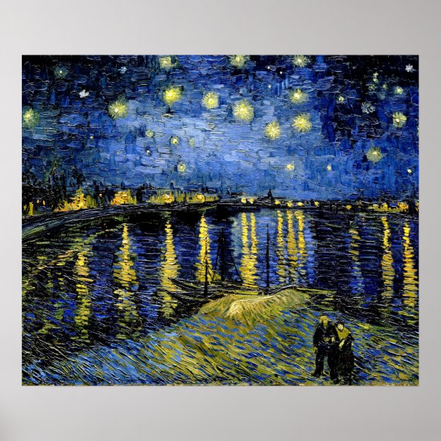 Pôster Vincent Van Gogh Starry Night Over The Rhone 1888 (Frente)