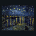 Pôster Vincent van Gogh Starry Night sobre o Rhone<br><div class="desc">Uma noite estrelada sobre o Rio Rhone em Arles,  França,  como pintado por Vincent van Gogh.</div>
