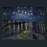 Pôster Vincent van Gogh Starry Night sobre o Rhone<br><div class="desc">Uma noite estrelada sobre o Rio Rhone em Arles,  França,  como pintado por Vincent van Gogh.</div>