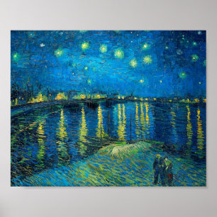 Poster Vincent Van Gogh Starry Night Sobre O Ródano