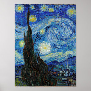 Poster Vincent Van Gogh Starry Night Vintage