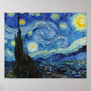 Poster Vincent Van Gogh Starry Night Vintage