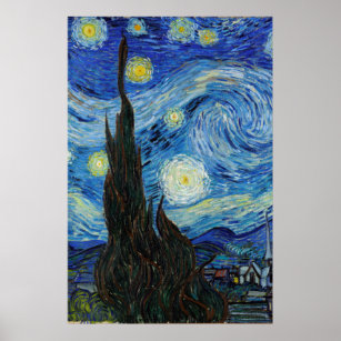 Poster Vincent Van Gogh Starry Night Vintage Fine Art