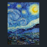 Poster Vincent Van Gogh Starry Night Vintage Fine Art<br><div class="desc">Vincent Van Gogh Starry Night Vintage Fine Art Poster</div>