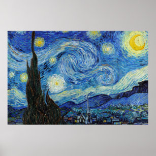 Poster Vincent Van Gogh Starry Night Vintage Fine Art