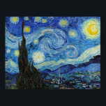 Poster Vincent Van Gogh Starry Night Vintage Fine Art<br><div class="desc">Vincent Van Gogh Starry Night Vintage Fine Art Poster</div>
