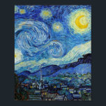 Poster Vincent Van Gogh Starry Night Vintage Fine Art<br><div class="desc">Vincent Van Gogh Starry Night Vintage Fine Art Poster</div>