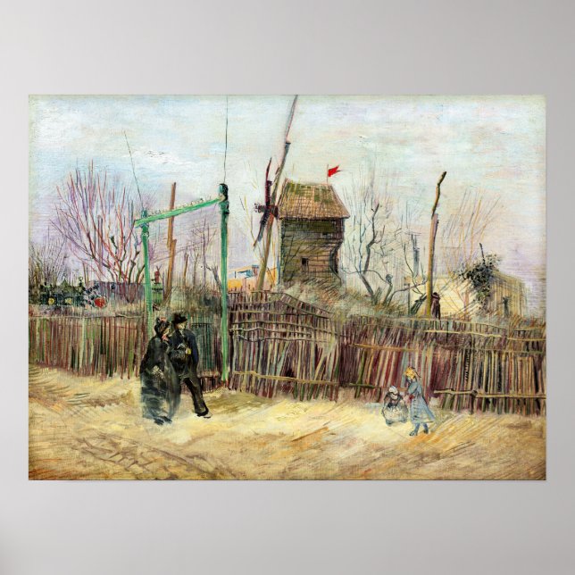 Poster Vincent van Gogh - Street Scene em Montmartre (Frente)