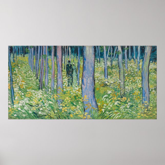 Pôster Vincent van Gogh - Sub-bosque com Duas Figuras (Frente)