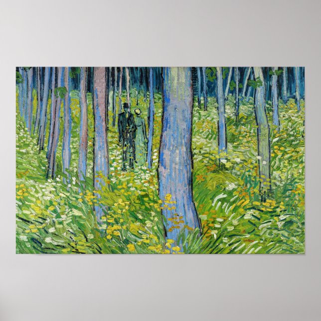 Poster Vincent van Gogh - Sub-bosque com Duas Figuras (Frente)