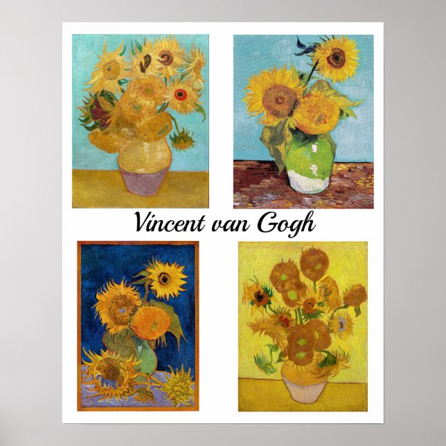 Poster Vincent Van Gogh Sunflower Serie (Frente)