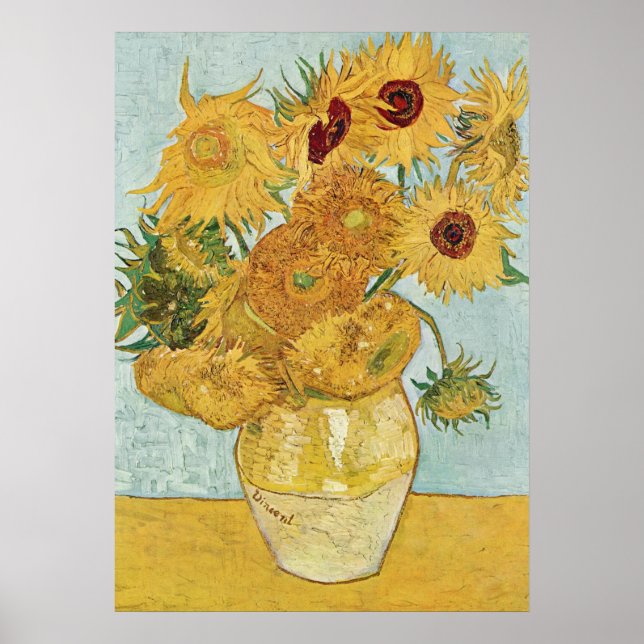 Poster Vincent Van Gogh Sunflower Vase (Frente)
