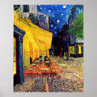 Pôster Vincent van Gogh - terraço do café em belas artes