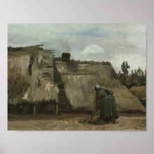 Poster Vincent van Gogh - Uma camponesa cavando em Fron