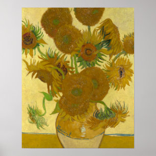 Poster Vincent Van Gogh Vase com 15 girassóis