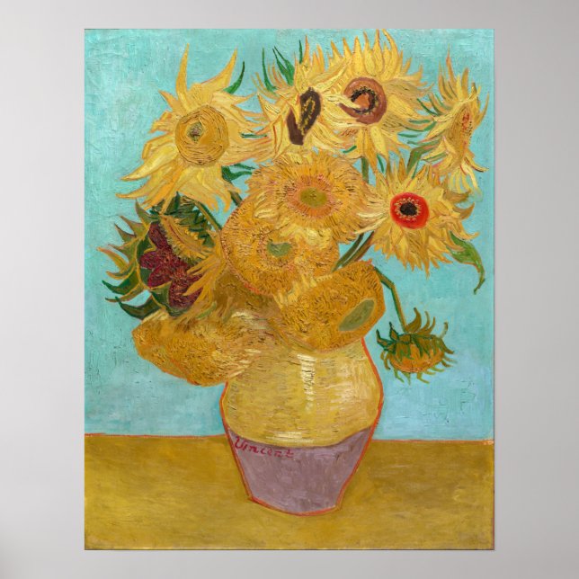 Poster Vincent Van Gogh - Vase com Doze Girassóis (Frente)
