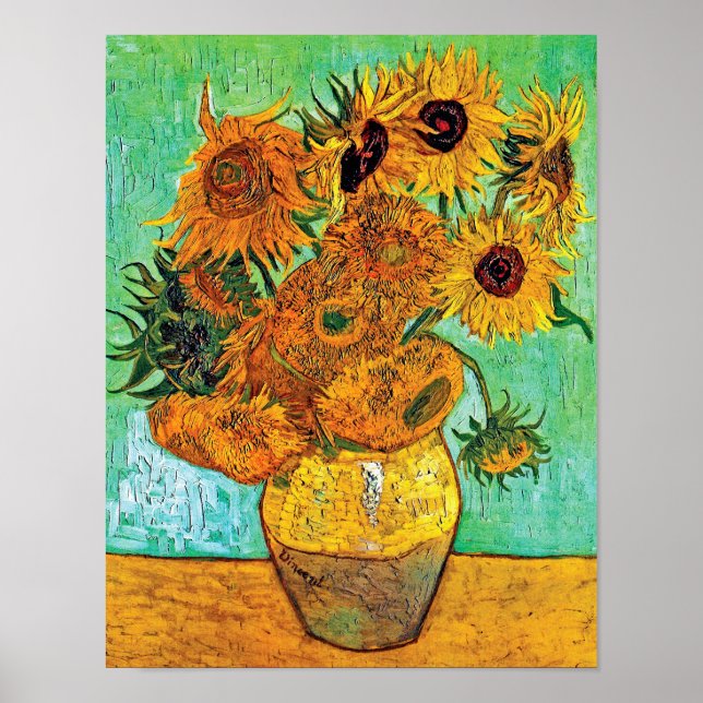 Pôster Vincent Van Gogh - Vase Com Doze Girassóis (Frente)