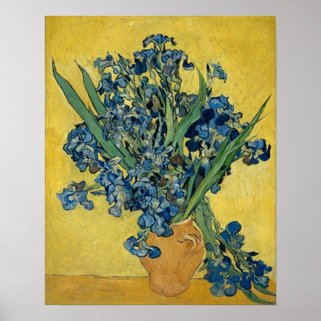 Poster Vincent van Gogh Vase com Galeria FloralHD (Frente)