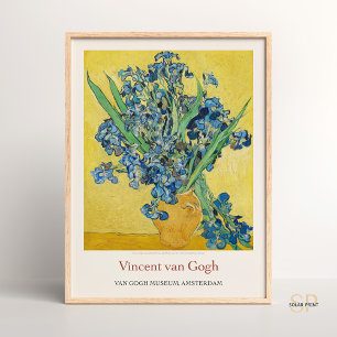 Poster Vincent van Gogh Vase com Irises Yellow Art Impres