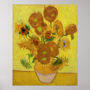 Poster Vincent van Gogh - Vase com Quinze Girassóis