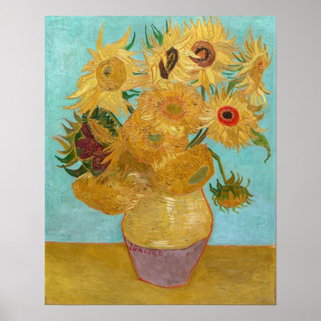 Poster Vincent Van Gogh - Vaso com Doze Girassóis (Frente)