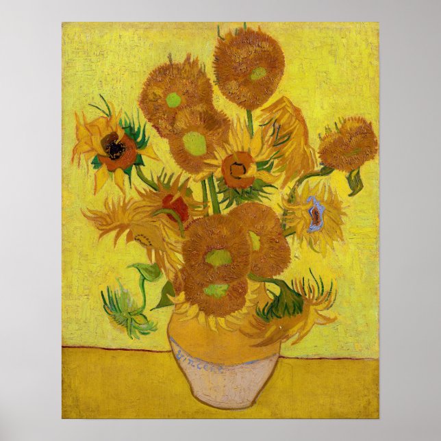 Poster Vincent van Gogh - Vaso com Quinze Girassóis (Frente)