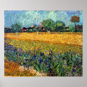 Pôster Vincent Van Gogh - Vista De Arles Com Irises