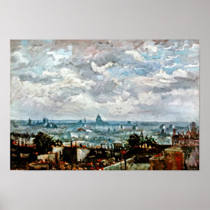 Pôster Vincent Van Gogh - Vista Dos Telhados De Paris