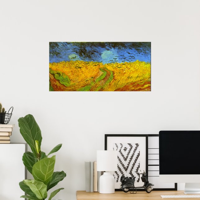 Pôster Vincent van Gogh Wheat Field com Crows (Escritório em casa)