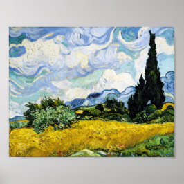 Poster Vincent Van Gogh Wheat Field com Cyprestes