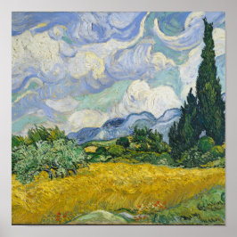 Pôster Vincent Van Gogh Wheat Field com Cyprestes