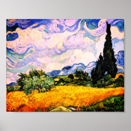 Poster Vincent Van Gogh Wheat Field com Cyprestes