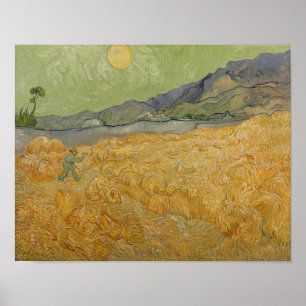 Pôster Vincent van Gogh  Wheatfield com Reaper, 1889